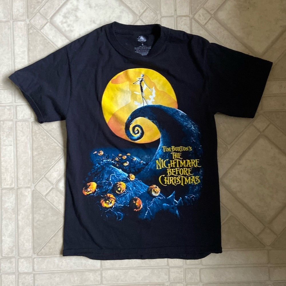 DISNEY NIGHTMARE BEFORE CHRISTMAS Shirt Adult Small Black Movie Graphic